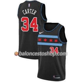 Camiseta Hombre NBA Chicago Bulls Wendell Carter Jr. 34 2018-19 Nike City Edition Negro Swingman